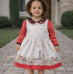 Korean Vintage Toddler Dress | Long Sleeve | 1–2 Years | Rare Cute Print